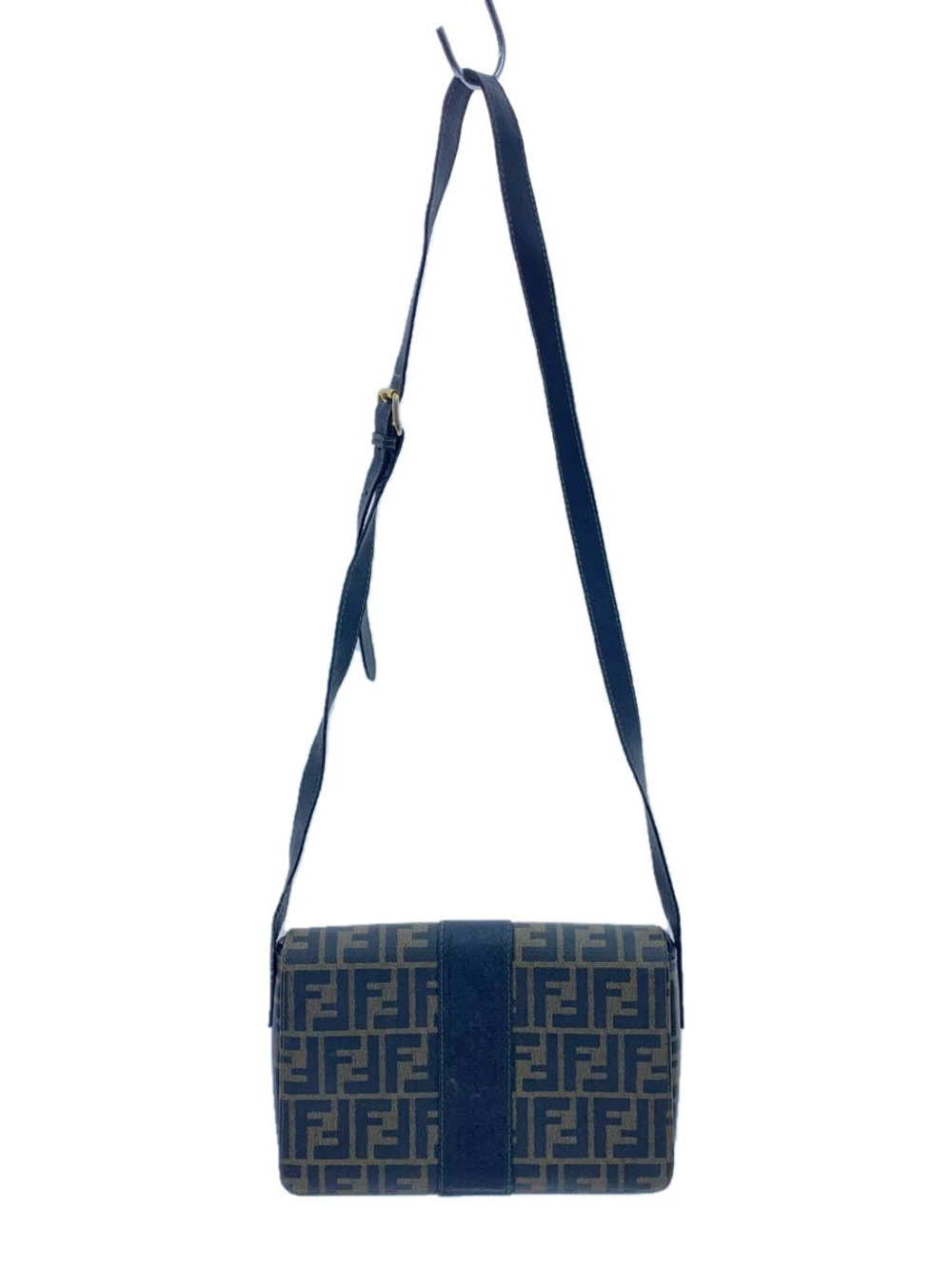 Fendi Zucca Square Shoulder Bag Brown All over